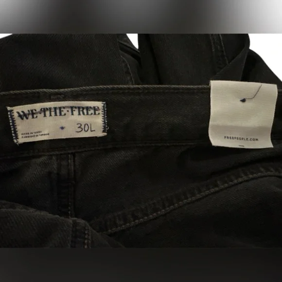 FREE PEOPLE WE THE FREE WOMENS RIPPLE WIDE LEG CROP DENIM 30 - Picture 14 of 16